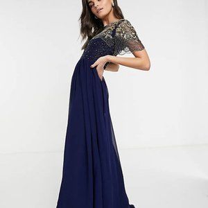 Virgos Lounge navy formal embellished maxi dress